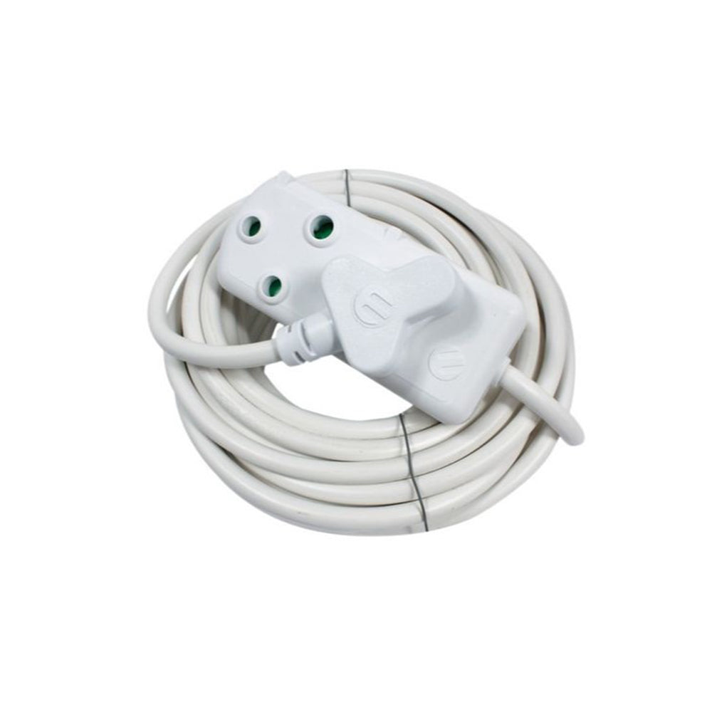 Ellies Electronics FELBW2X/5W Extension Lead with Back to Back Coupler - White (5000mm)