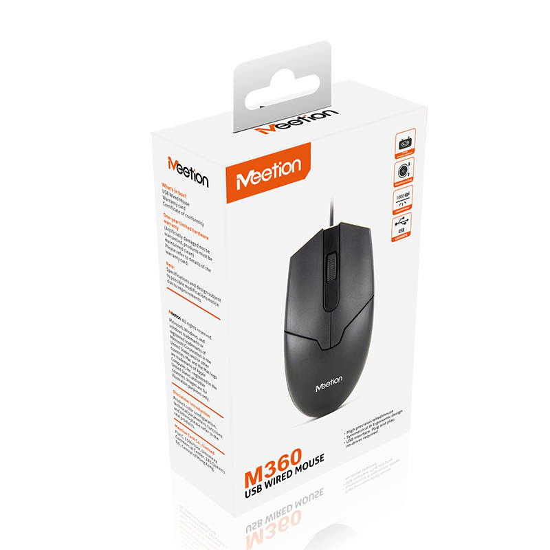  Meetion, USB Mouse, M360 Optical Mouse | Black
