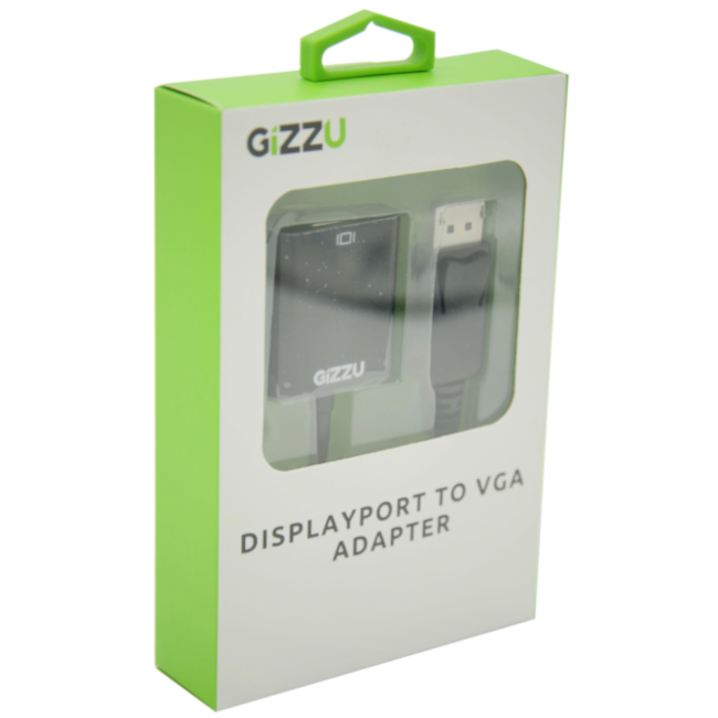 Gizzu Display Port to VGA Adapter in Black GADPVGAB