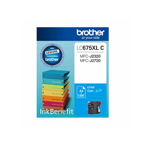 Brother LC-675 XL Cyan Original High Yield Ink Cartridge - LC 675 XLC