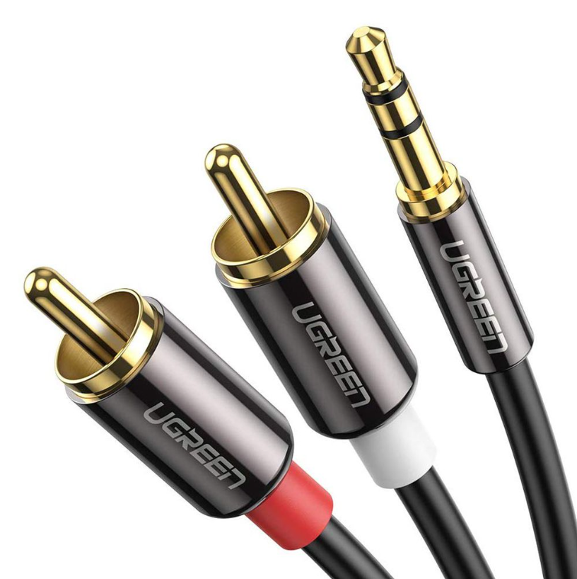 UGreen 3.5mm to 2RCA Audio Cable - 2m Length - Black
